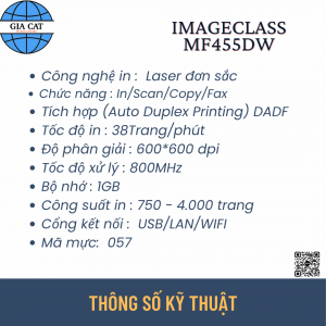 Thông Số Kỹ Thuật MF455dw